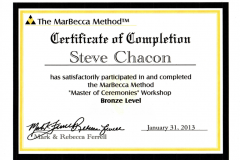 Steve Chacon Bronze Master Of Ceremonies Training